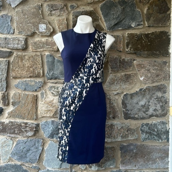 Misha Nonoo Animal Print Shimmer Sheath Dress size 4 - Picture 1 of 7